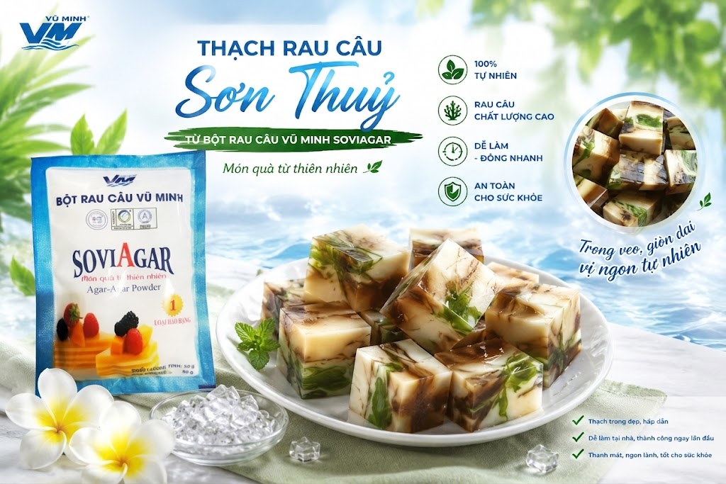 Mách bạn công thức làm rau câu sơn thủy tại nhà, cho ra thành phẩm cực hấp dẫn 