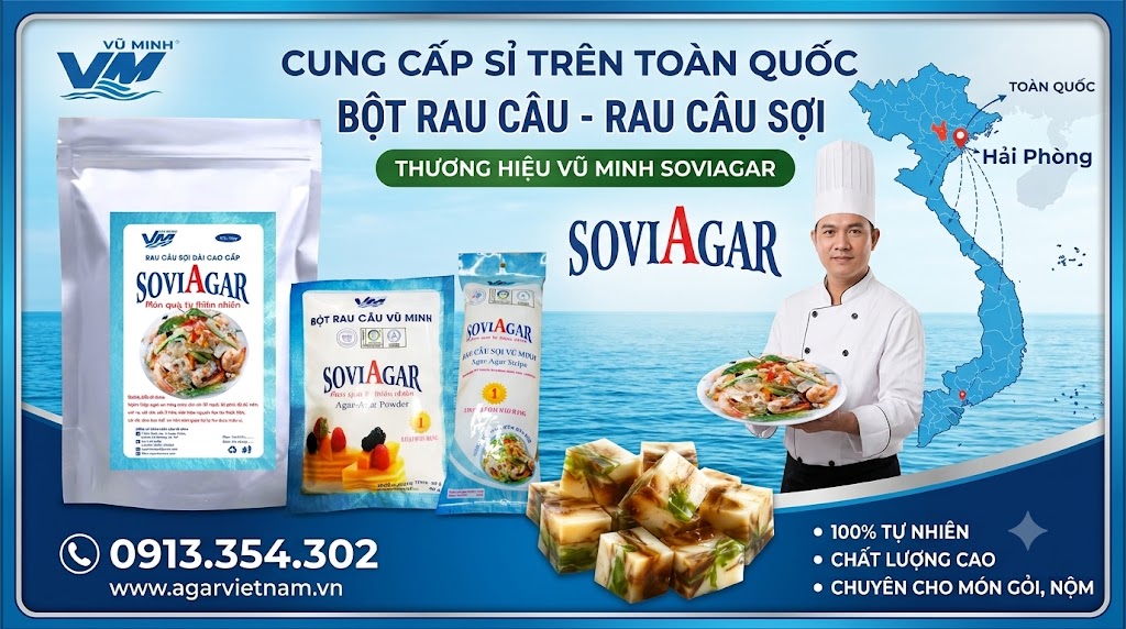 Cung cấp sỉ bột rau câu & rau câu sợi Vũ Minh SoviAgar giá tốt toàn quốc – 0913.354.302