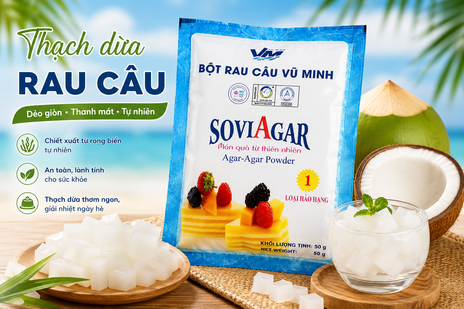 Cách Làm Thạch Dừa Rau Câu Giòn Ngon, Không Tách Lớp Ngay Tại Nhà 