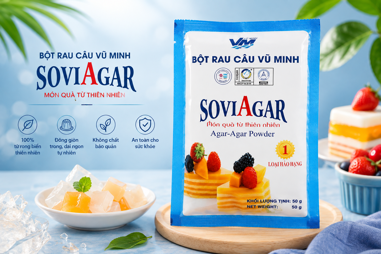 Bột Rau Câu Vũ Minh SoviAgar: Bí Quyết Nấu Thạch Ngon, Giòn Dai Tự Nhiên