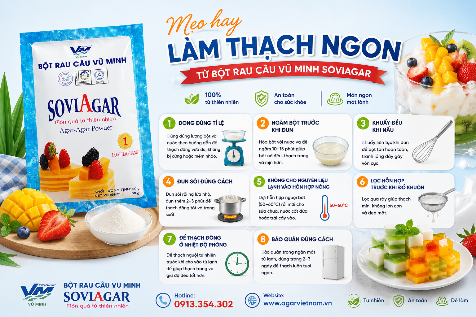 Mẹo Hay Làm Thạch Ngon Từ Bột Rau Câu Vũ Minh SOVIAGAR