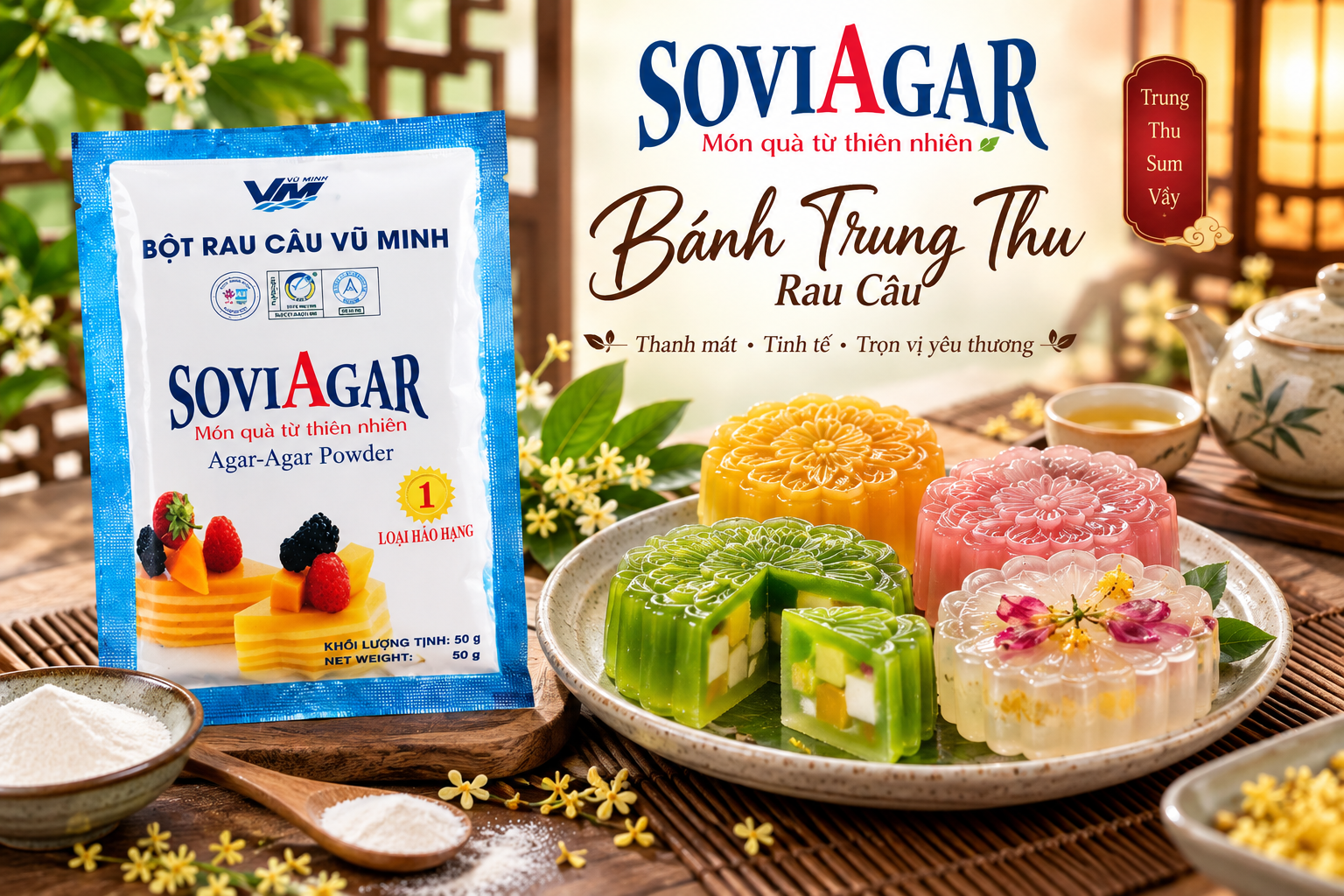 Bánh Trung Thu Rau Câu SoviAgar – Cách Làm Đẹp Mắt, Thanh Mát Cho Mùa Trung Thu