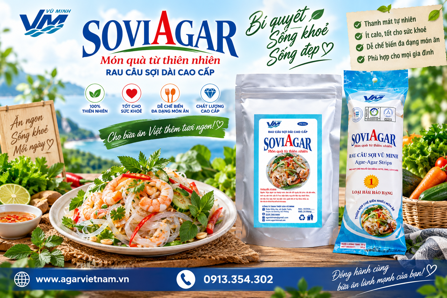 Rau Câu Sợi Vũ Minh SOVIAGAR – Bí Quyết Ăn Ngon, Sống Khỏe, Sống Đẹp Mỗi Ngày