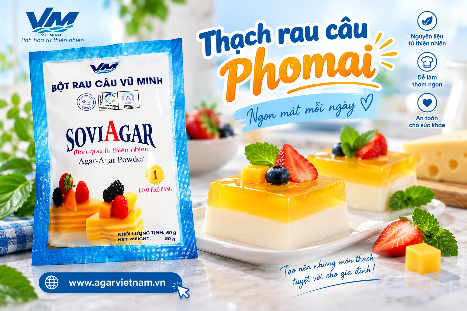 Thạch Rau Câu Phomai Thơm Béo, Mát Lạnh – Công Thức Dễ Làm Tại Nhà | SOVIAGAR