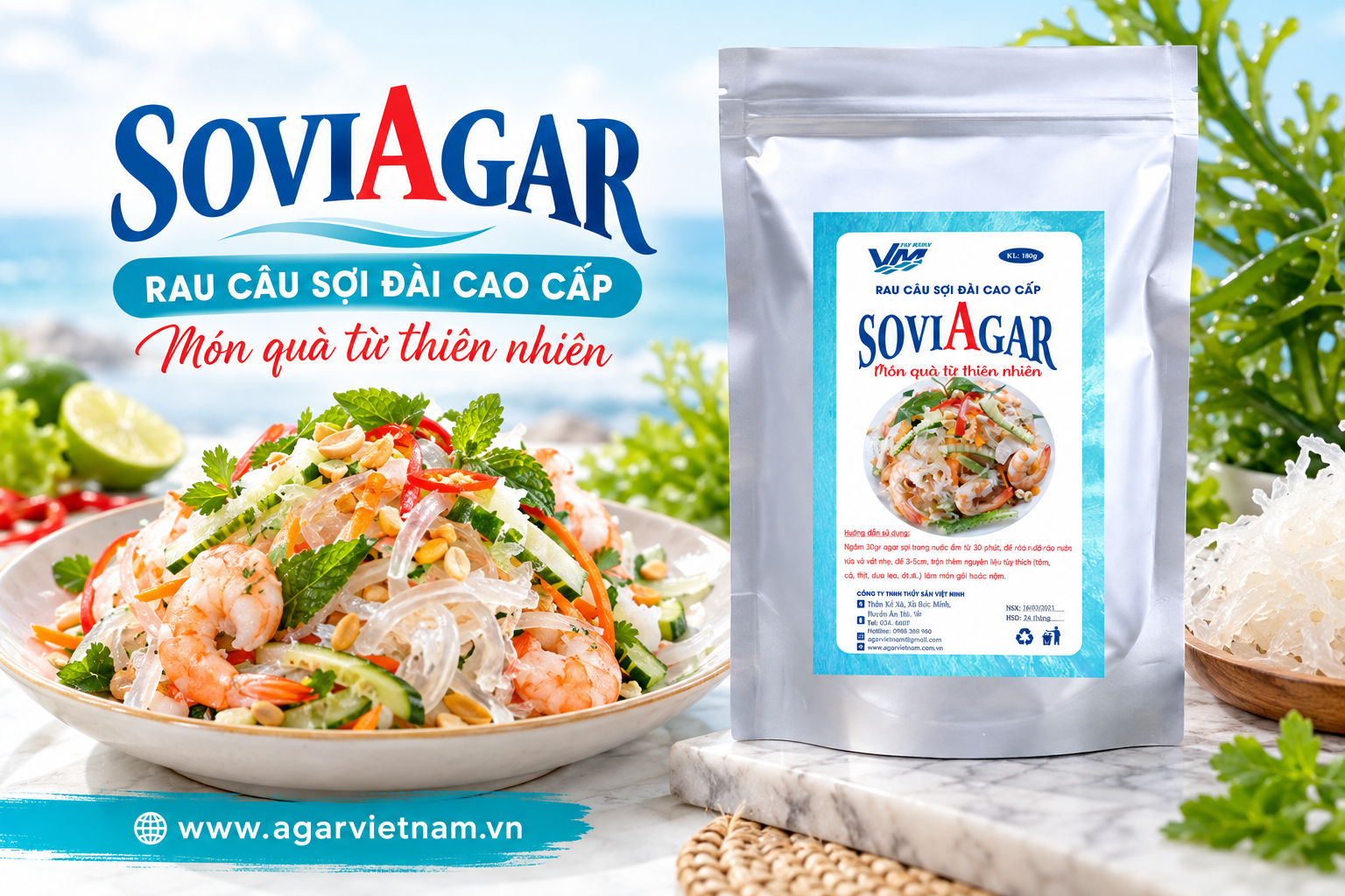Rau Câu Sợi Dài Cao Cấp SOVIAGAR – Bí Quyết Làm Món Ngon Thanh Mát