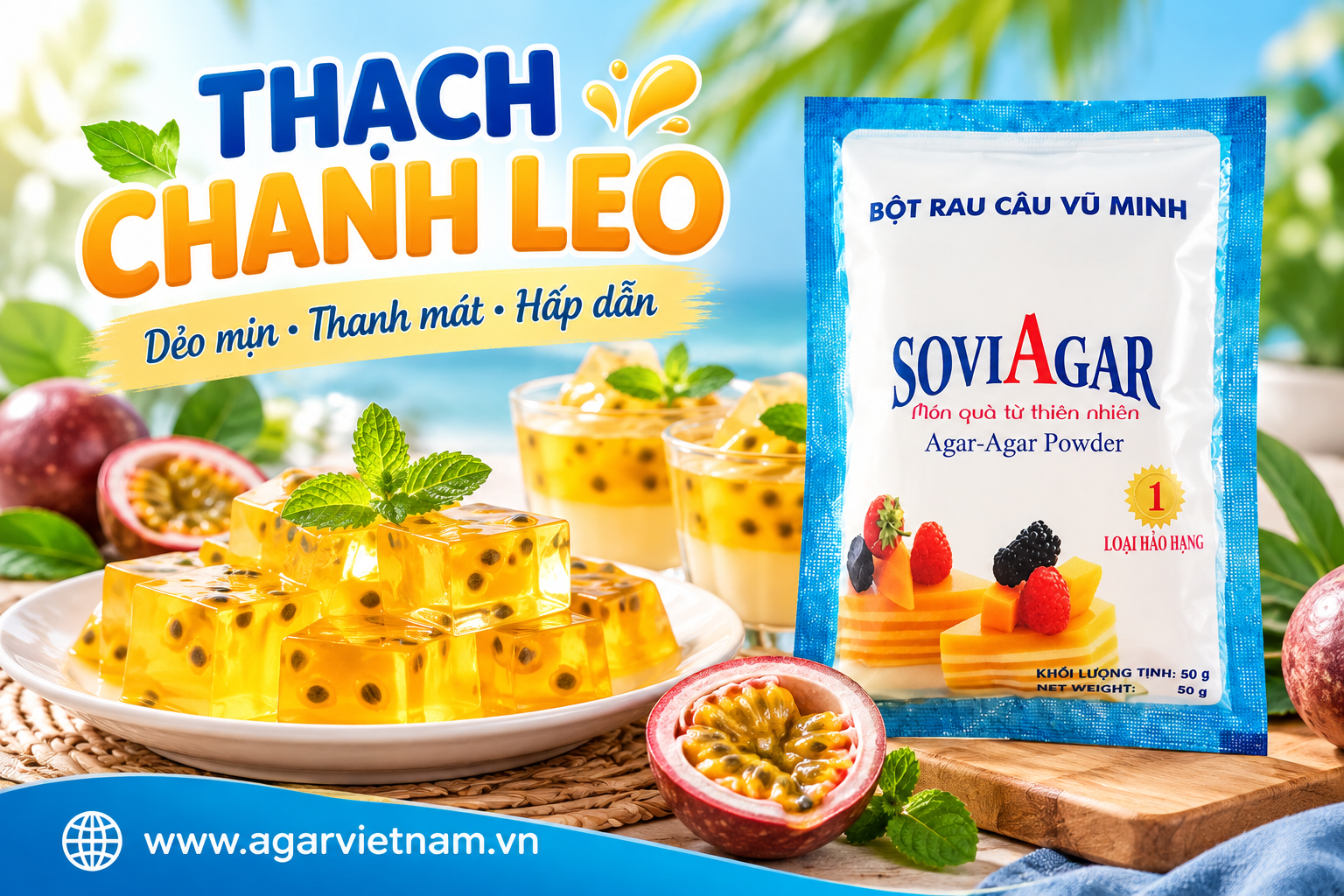 Thạch Chanh Leo Dai Giòn, Chua Ngọt Hấp Dẫn Với Bột Rau Câu SOVIAGAR