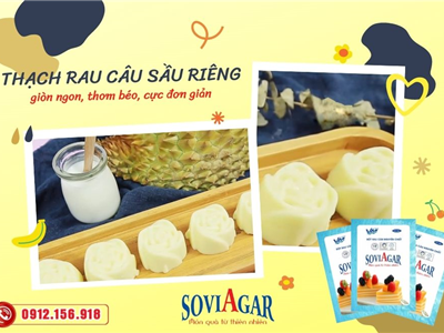 Thơm Nức Mũi – Mát Lạnh Từng Lớp: Rau Câu Sầu Riêng Lá Dứa Cùng Soviagar