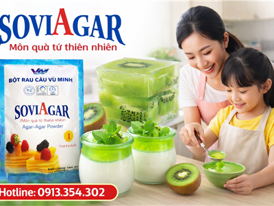 Thạch Kiwi Thanh Mát, Giòn Ngon Từ Bột Rau Câu Vũ Minh Soviagar