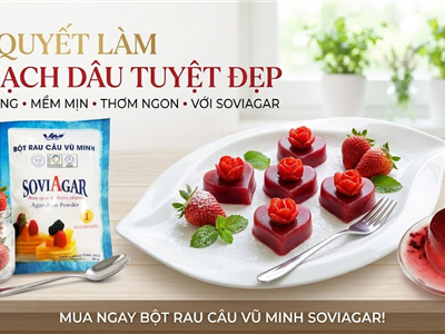 Thạch Dâu Tây Từ Bột Rau Câu Vũ Minh SoviAgar – Món Tráng Miệng Thanh Mát, Dễ Làm Cho Cả Gia Đình