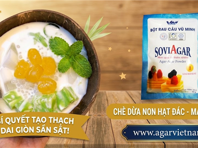 CHÈ DỪA NON HẠT ĐÁC TỪ BỘT RAU CÂU VŨ MINH SOVIAGAR – GIÒN NGON GIẢI NHIỆT MÙA HÈ