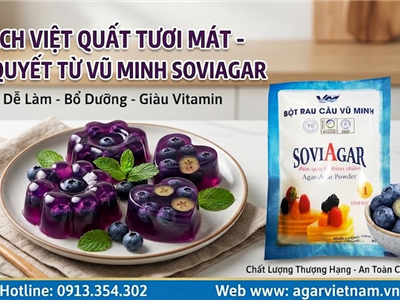 Thạch trái cây việt quất từ bột rau câu vũ minh soviagar – món tráng miệng giải nhiệt, ngon mát