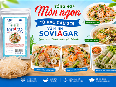 Tổng Hợp Món Ngon Từ Rau Câu Sợi Vũ Minh SoviAgar – Giòn Dai, Thanh Mát, Dễ Chế Biến