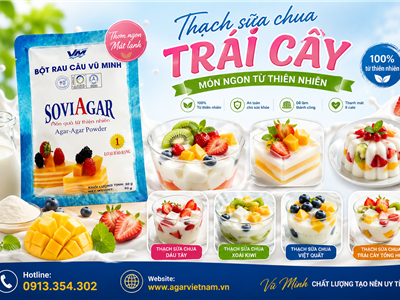Bột Rau Câu Vũ Minh SOVIAGAR – Bí Quyết Làm Thạch Sữa Chua, Thạch Trái Cây Thơm Ngon Tại Nhà
